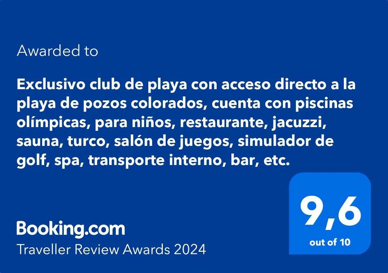 Apartamento Exclusivo club de playa con acceso directo a la playa de pozos colorados, cuenta con piscinas olímpicas, para niños, restaurante, jacuzzi, sauna, turco, salón de juegos, simulador de golf, spa, transporte interno, bar, etc. Santa Marta